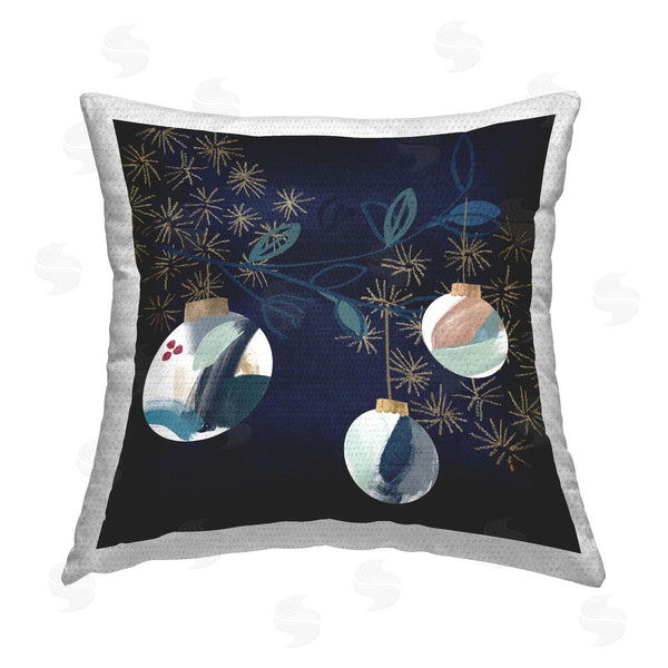 Stupell Industries Jennifer Paxton Parker | Hanging Christmas Orbs Printed Throw Pillow