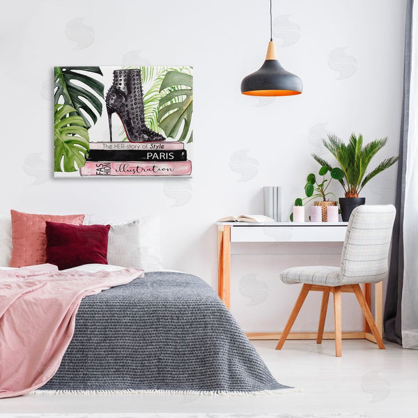 Stupell Industries Jennifer Paxton Parker | Her-story Of Style Phrase Glam Fashion Book Stack Wall Art