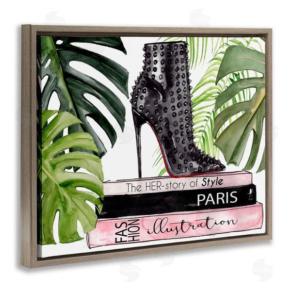 Stupell Industries Jennifer Paxton Parker | Her-story Of Style Phrase Glam Fashion Book Stack Wall Art