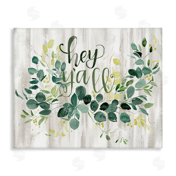 stupell industries Jennifer Paxton Parker | Hey Y'all Southern Sentiment Blooming Eucalyptus Plants Wall Art