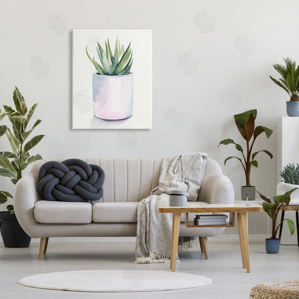 Stupell Industries Jennifer Paxton Parker | Indoor Cactus Potted Succulent Soft Watercolor Plant Wall Art