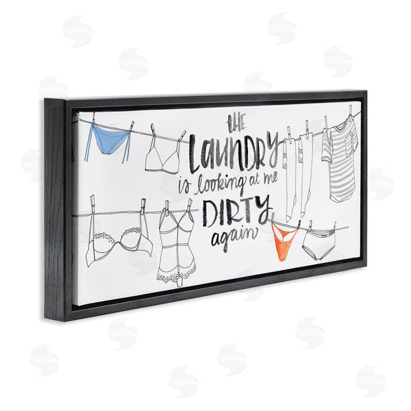 Stupell Industries Jennifer Paxton Parker | Laundry Looking At Me Dirty Phrase Vintage Clothesline Humor