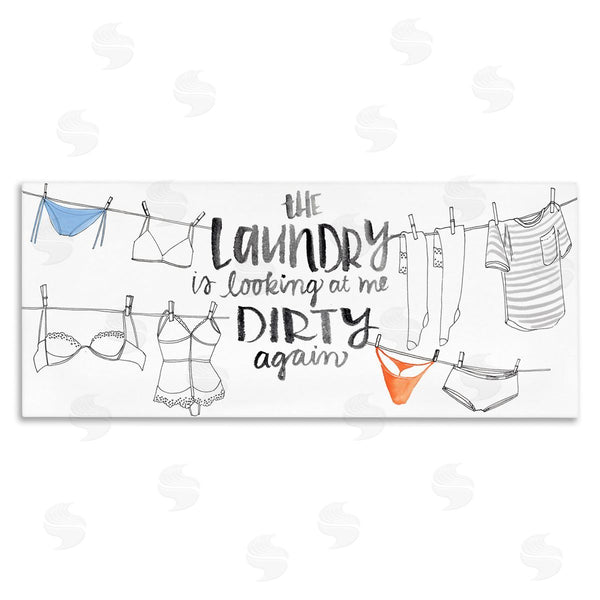 stupell industries Jennifer Paxton Parker | Laundry Looking at Me Dirty Phrase Vintage Clothesline Humor