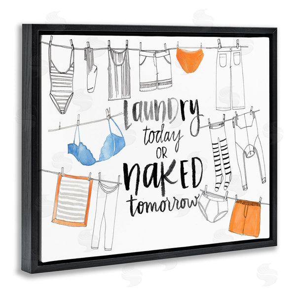 Stupell Industries Jennifer Paxton Parker | Laundry Today Naked Tomorrow Phrase Vintage Clothesline