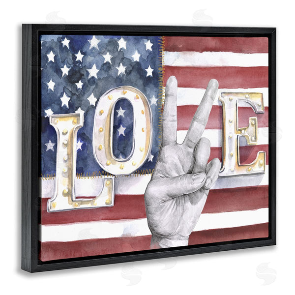 Stupell Industries Jennifer Paxton Parker | Love Peace Sign American Flag
