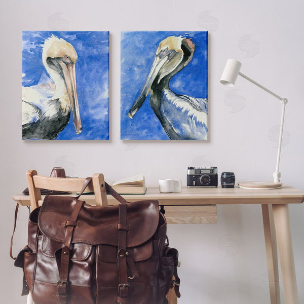 Stupell Industries Jennifer Paxton Parker | Nautical Pelican Birds Portrait Nature Wall Art