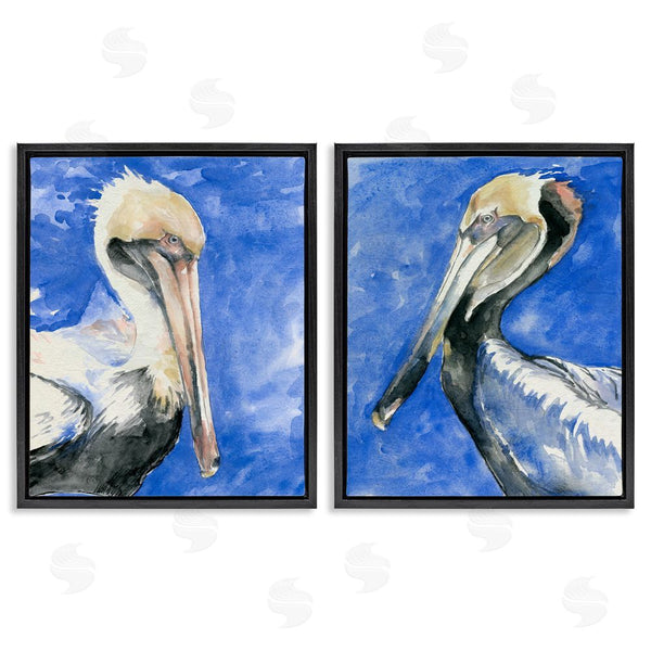Stupell Industries Jennifer Paxton Parker | Nautical Pelican Birds Portrait Nature Wall Art