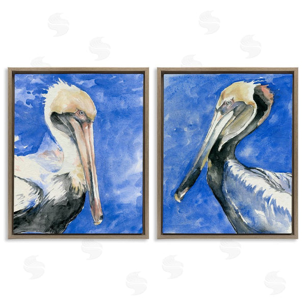 Stupell Industries Jennifer Paxton Parker | Nautical Pelican Birds Portrait Nature Wall Art