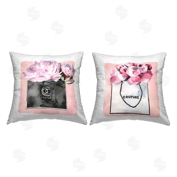 Stupell Industries Jennifer Paxton Parker | Pink Glam Flower Bouquet Printed Throw Pillow Set