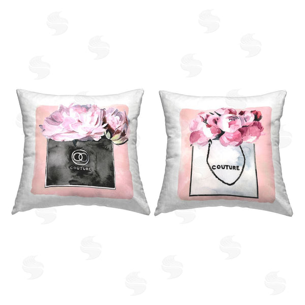 stupell industries Jennifer Paxton Parker | Pink Glam Flower Bouquet Printed Throw Pillow Set