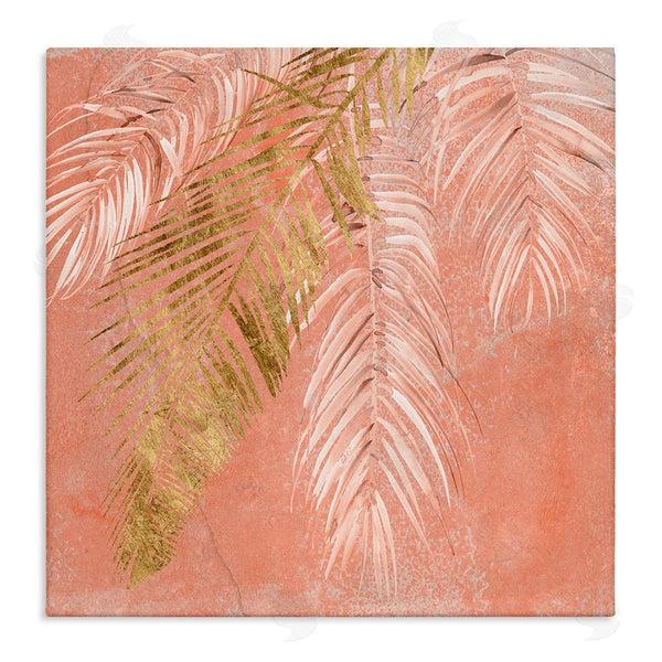 stupell industries Jennifer Paxton Parker | Pink Palm Fronds Distressed Tropical Plant Still Life Wall Art