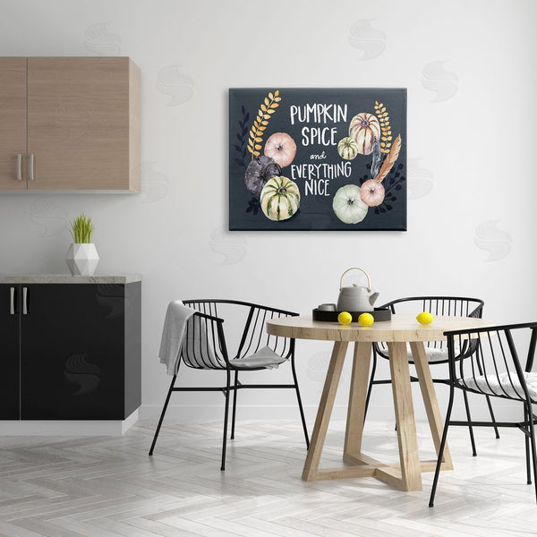 Stupell Industries Jennifer Paxton Parker | Pumpkin Spice Everything Nice Phrase Autumn Harvest Feathers Wall Art