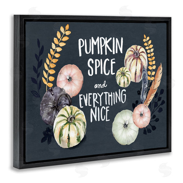 Stupell Industries Jennifer Paxton Parker | Pumpkin Spice Everything Nice Phrase Autumn Harvest Feathers Wall Art