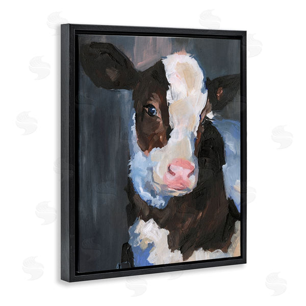 Stupell Industries Jennifer Paxton Parker | Smiley Posing Cow Farm Cattle Animal Painting Wall Art