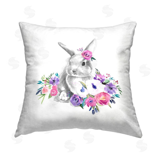 stupell industries Jennifer Paxton Parker | Spring Florals Bunny Printed Throw Pillow