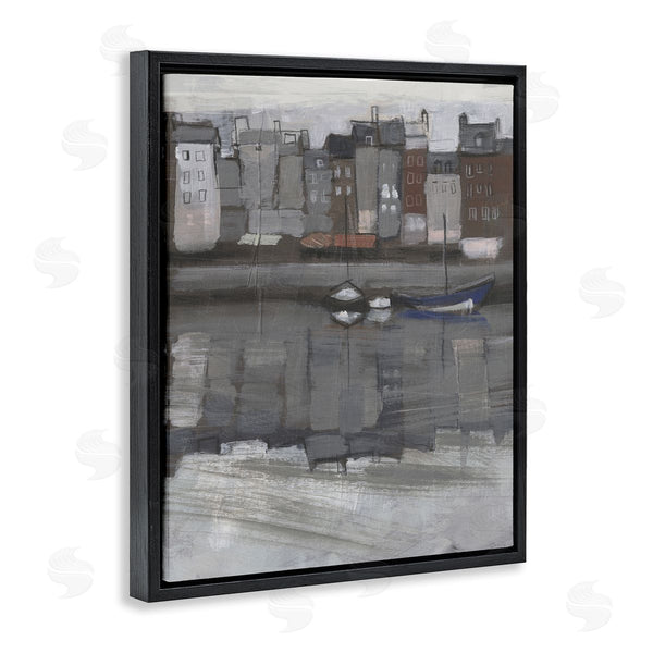 Stupell Industries Jennifer Paxton Parker | Stormy Coastal City Landscape Murky Sea Port Wall Art