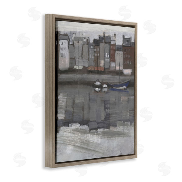 Stupell Industries Jennifer Paxton Parker | Stormy Coastal City Landscape Murky Sea Port Wall Art