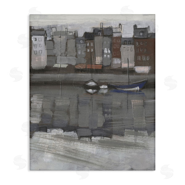 stupell industries Jennifer Paxton Parker | Stormy Coastal City Landscape Murky Sea Port Wall Art