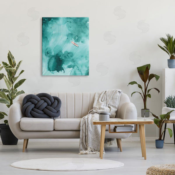 Stupell Industries Jennifer Paxton Parker | Surfer Floating On Abstract Green Blue Water Wall Art