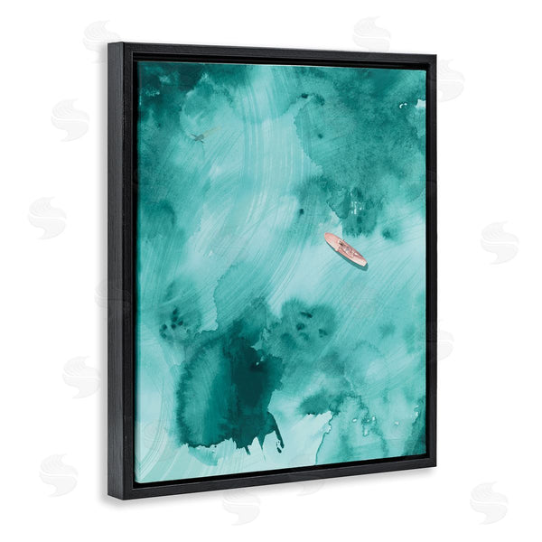 Stupell Industries Jennifer Paxton Parker | Surfer Floating On Abstract Green Blue Water Wall Art