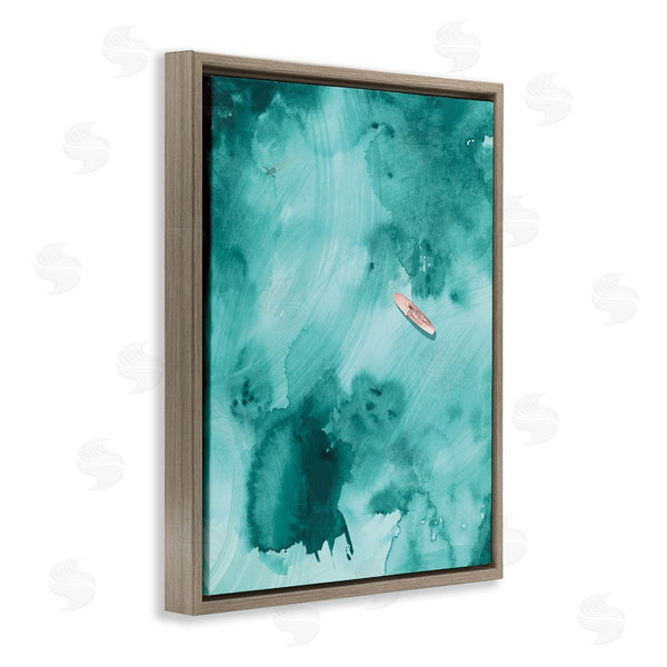 Stupell Industries Jennifer Paxton Parker | Surfer Floating On Abstract Green Blue Water Wall Art