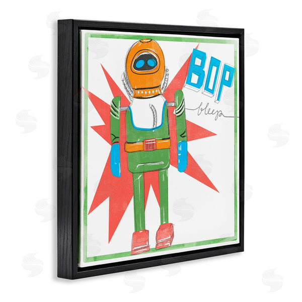 Stupell Industries Jennifer Paxton Parker | Vintage Robot Toy Bop Bleep Text Retro Pop Wall Art
