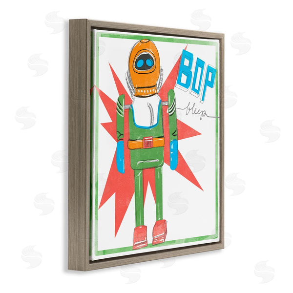 Stupell Industries Jennifer Paxton Parker | Vintage Robot Toy Bop Bleep Text Retro Pop Wall Art