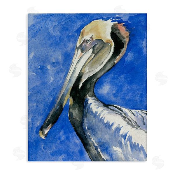 stupell industries Jennifer Paxton Parker | Vivid Pelican Wildlife Bird Blue Watercolor Detail Wall Art