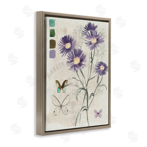 Stupell Industries Jennifer Paxton Parker | Wild Flower Butterfly Stencil Vintage Paint Hue Palette Wall Art