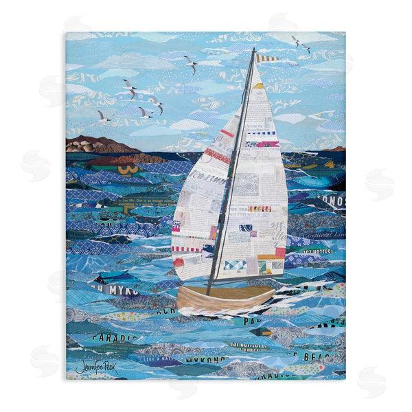 stupell industries Jennifer Peck | Collaged Sailboat Scene Wall Art