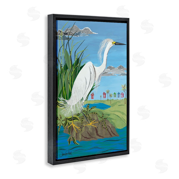 Stupell Industries Jennifer Peck | Egret Perched On Shore