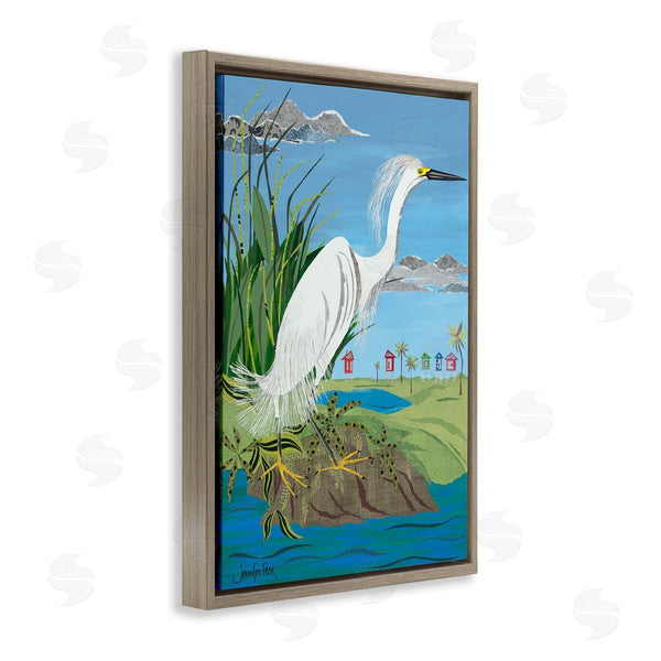 Stupell Industries Jennifer Peck | Egret Perched On Shore