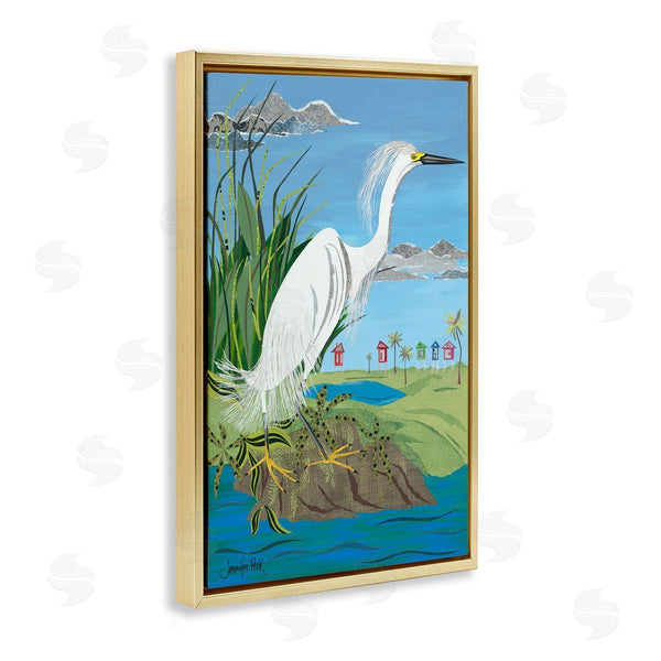 Stupell Industries Jennifer Peck | Egret Perched On Shore