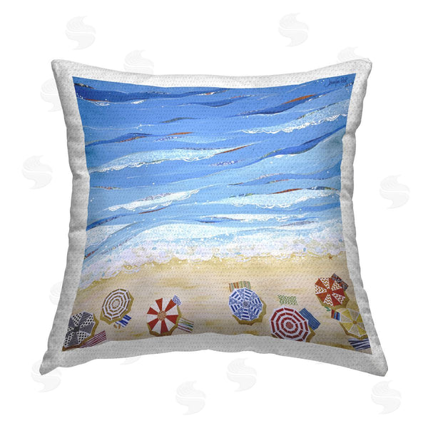 Stupell Industries Jennifer Peck | Made In The Shade Beach Printed Throw Pillow