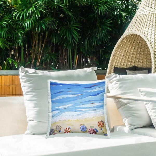 Stupell Industries Jennifer Peck | Made In The Shade Beach Printed Throw Pillow