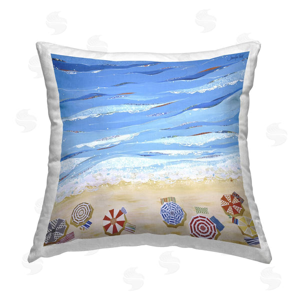 stupell industries Jennifer Peck | Made In The Shade Beach Printed Throw Pillow