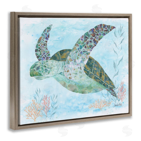Stupell Industries Jennifer Peck | Mosaic Tortoise Underwater