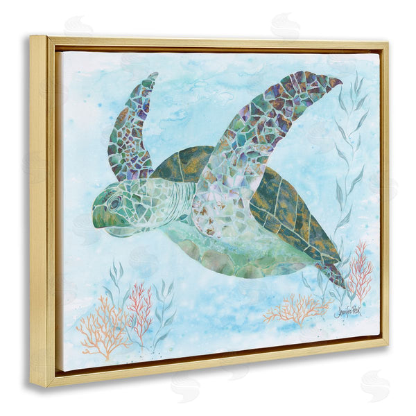 Stupell Industries Jennifer Peck | Mosaic Tortoise Underwater