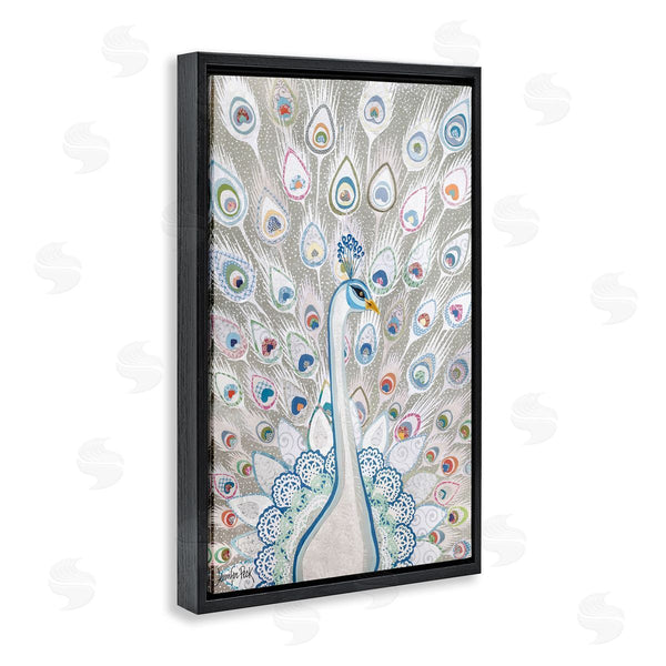 Stupell Industries Jennifer Peck | Neutral Peacock Tail Pattern