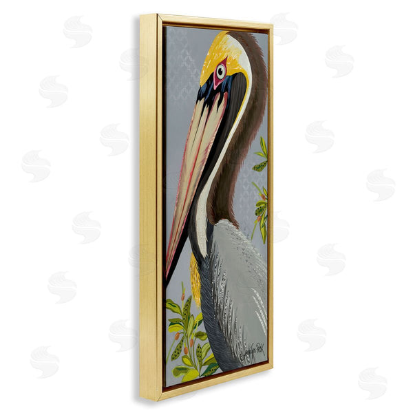 Stupell Industries Jennifer Peck | Pelican On Grey Wall Art