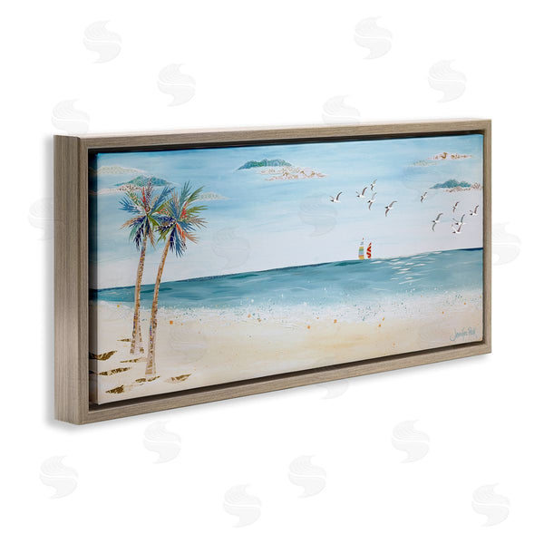 Stupell Industries Jennifer Peck | Seagulls And Palm Beach Wall Art