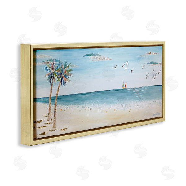 Stupell Industries Jennifer Peck | Seagulls And Palm Beach Wall Art