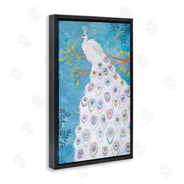 Stupell Industries Jennifer Peck | White Patterned Peacock