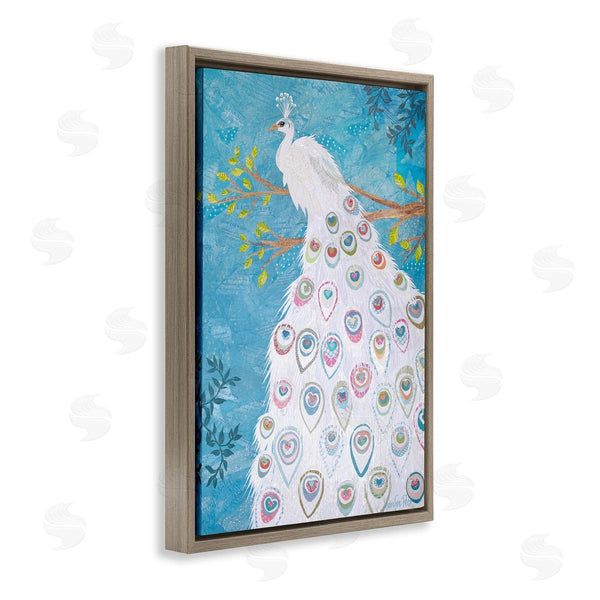 Stupell Industries Jennifer Peck | White Patterned Peacock