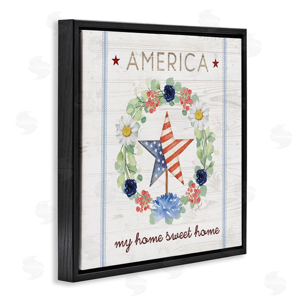 Stupell Industries Jennifer Pugh | America My Sweet Home Daisy Wreath Wall Art