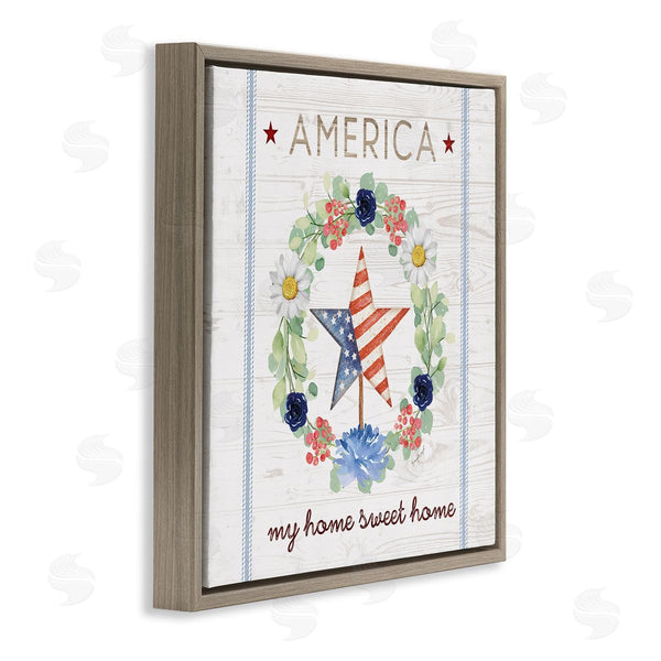 Stupell Industries Jennifer Pugh | America My Sweet Home Daisy Wreath Wall Art