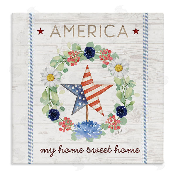 stupell industries Jennifer Pugh | America My Sweet Home Daisy Wreath Wall Art