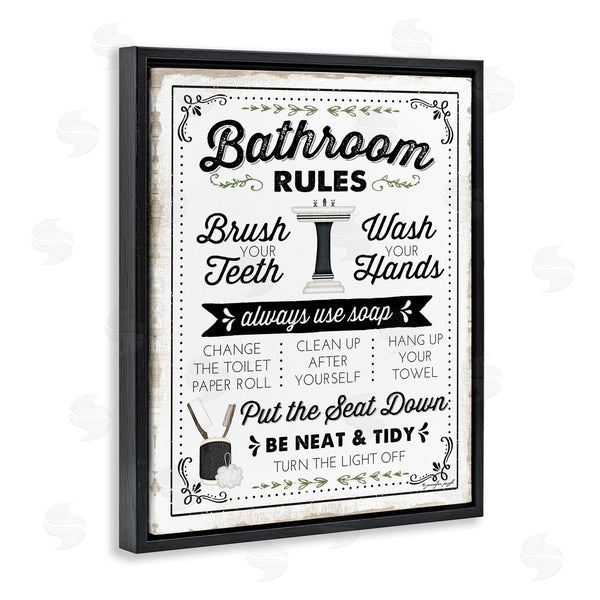 Stupell Industries Jennifer Pugh | Bathroom Rules Vintage List Wall Art