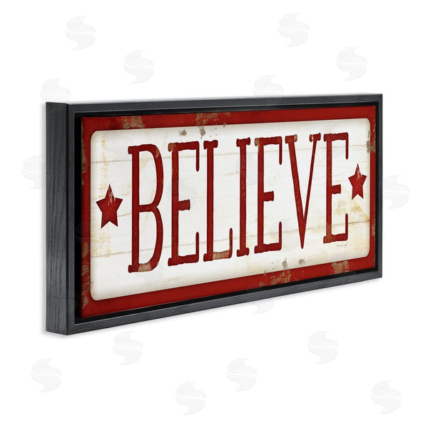 Stupell Industries Jennifer Pugh | Believe Red Christmas Phrase