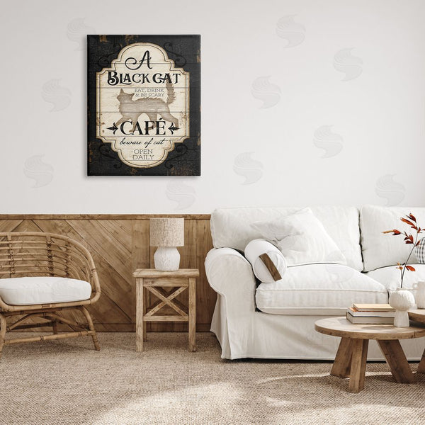 Stupell Industries Jennifer Pugh | Black Cat Cafe Vintage Halloween Wall Art